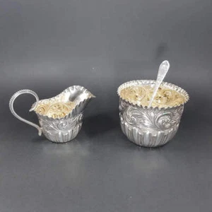 Mappin & Webb Sterling Silver Sugar Bowl with creamer 1897 - Picture 1 of 8