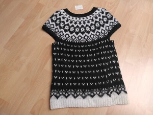 TOP: Original isländischer Lopi Pullunder 100% Islandwolle handmade schwarz weiß - Bild 1 von 13