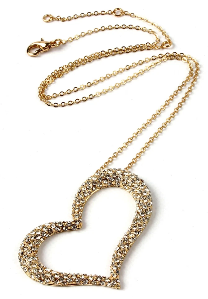 Amrita Singh золото красивый сердце кристалл подвеска ожерелье NKC 5553 новый с Ярлыками - Изображение 1 из 1