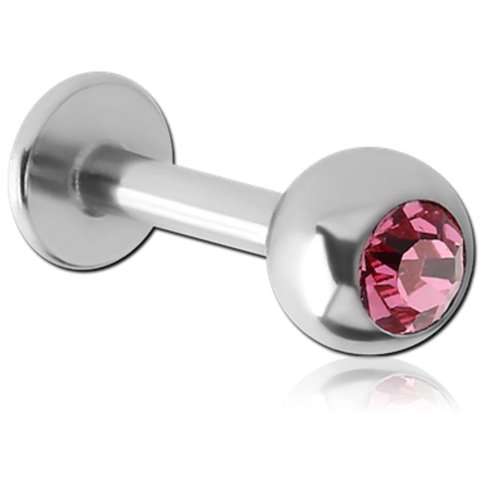 Ohrpiercing TRAGUS Kristall ROSA Rose 1,6MM Labret Ohrstecker Lippe Wange  - Bild 1 von 1