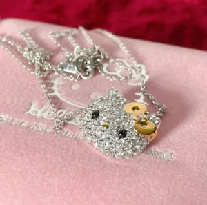 Hello kitty Kawaii Necklace silver.925 0.01ct diamond Sanrio official 2004 - Picture 1 of 4