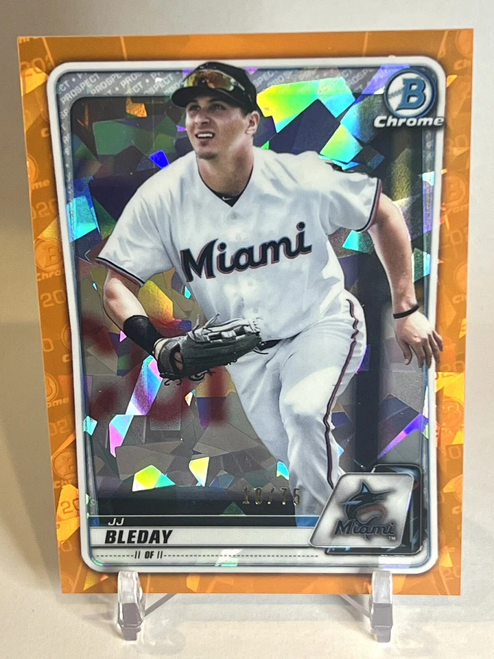 JJ Bleday /75 Orange Cracked Ice 2020 Bowman Chrome Sapphire #BCP-116 Marlins - Image 1 of 3