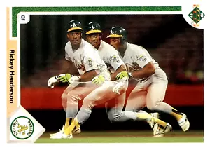 1991 Upper Deck Rickey Henderson #444 Oakland Athletics HOF - Free Shipping - Picture 1 of 2
