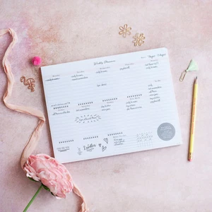 Peachly Desktop Weekly Planner Undated Notepad - 60 Pages 8.5 x 11 inches (Fern) - Picture 1 of 6