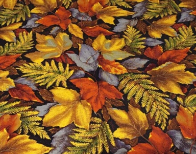 Robert Kaufman Fabric 1 Yard Pattern #3595 Autumn Leaves Maple Fern Fall - Image 1 of 4