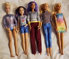 Lot Of 5 Poseable Mattel Barbie Dolls