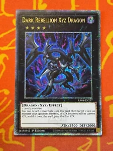 YUGIOH DARK REBELLION XYZ DRAGON QUARTER CENTURY SECRET RARE NM RA04-EN237 - Picture 1 of 2