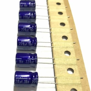 (PKG von 10) 220uF 16 V Elektrolytkondensator, radial, 85oC, Nichicon VX-Serie - Bild 1 von 4