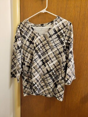 Blusa Top Camisa Studio Works Para Mujer Pequeña Grande Pl Pullover Cuello en V Nueva Con Etiquetas Foto 1 de 4