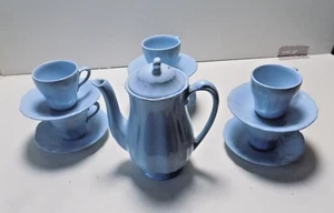 J & G Meakin Celeste SOL Coffee Pot with 6 Cups and saucers Excellent Condition - Picture 1 of 10