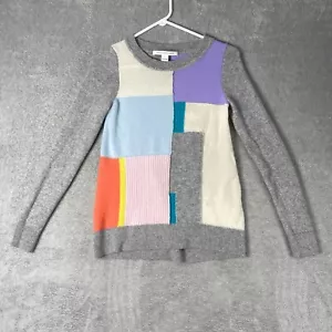 Diane von Furstenberg Color Block Modern Zandra Patchwork Kaschmir Pullover Small - Bild 1 von 11