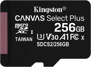 256GB MEMORY CARD KINGSTON HIGH SPEED MICROSD CLASS 10 for PHONES & TABLETS - Picture 1 of 5