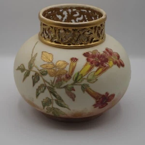 JP LIMOGES JEAN POUYAT LARGE BLUSH IVORY BULB VASE HAND PAINTED RETICULATED 1900 - Picture 1 of 11