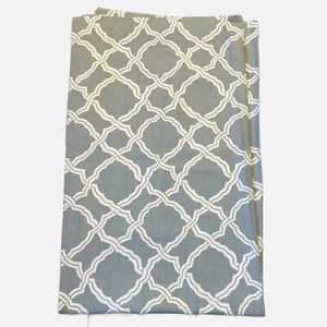 Pottery Barn Gardine Flächenvorhang Leinen Baumwolle geometrisch blau weiß Stangenöffnung - Bild 1 von 5