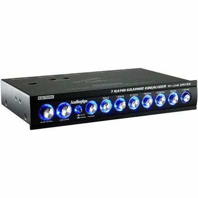 AUDIOPIPE EQ-709X 7-BAND IN-DASH 1/2-DIN CAR GRAPHIC EQUALIZER + 9V LINE DRIVER - Image 1 of 4