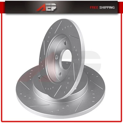 2 * Rear Slotted Disc Brake Rotors For Buick Allure 05-07 Chevrolet Impala 11-12 - Image 1 of 4