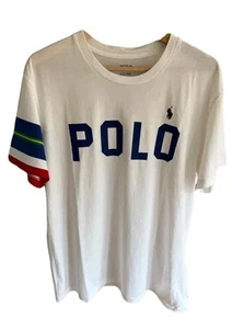 Polo Ralph Lauren Striped T Shirt Size XL Womens White Preloved - Picture 1 of 8