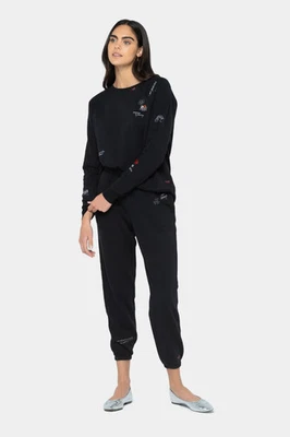 Ali + Mally x Peace Love World Galentine Embellished Sweatshirt Black 2X A631586 - Image 1 of 2