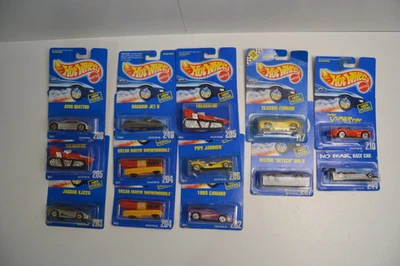 Vintage Hot Wheels Lot Mattel New Model Jaguar Camaro Diecast Car Toys NIP - Image 1 of 4