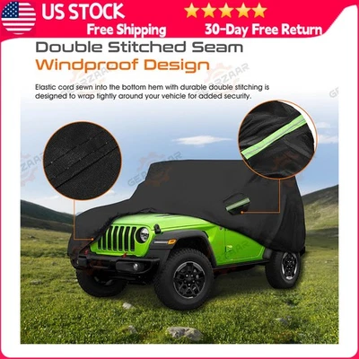 6-Layer Car Cover For Jeep Wrangler 2 Door CJ YJ TJ JK Dust UV Car Full Cover - Image 1 of 4