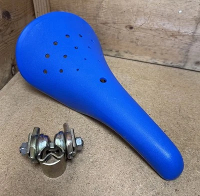 Vintage Ariake Aero Jaguar Blue BMX Bike Seat Saddle Old School 1983 Japan - Image 1 of 4