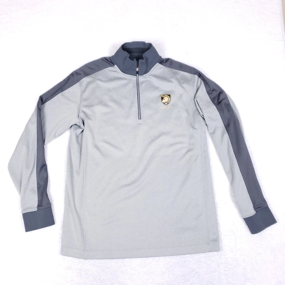 Nike Army West Point Rugby Cuarto Cremallera Pullover Gris Rendimiento Top Para Hombre M Foto 1 de 4