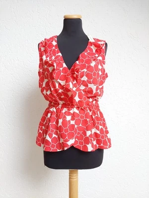 Rot weiß Blumen Bluse von Max Studio, Gr. S (NEU) - Bild 1 von 4