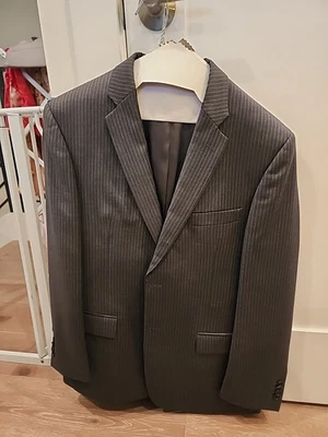John Varvatos Star USA Suit Gray With Pinstripes 100% Wool 40 Short - Image 1 of 4