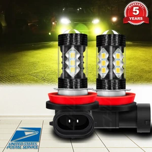 LED Fog Light Bulbs H8 H9 H11 FogLight Bulb 3000K Yellow High Power 80W Lamps - Picture 1 of 6