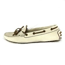 Auth TOD'S - Cream Beige Leather Women's Shoes