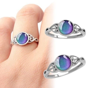 Fashion Gemstone Ring Women Engagement Color Change Gems Finger Ring Jewelry New - Picture 1 of 16