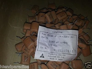 10 PIEZAS TAPAS PANASONIC MATSUSHITA ECQ-F 0.082uF 82nF 200V ALTA GAMA MKP PARA AUDIO! - Imagen 1 de 1