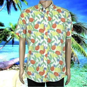 Camisa hawaiana Tommy Hilfiger talla L manga corta ajuste personalizado 100 % algodón - Imagen 1 de 8