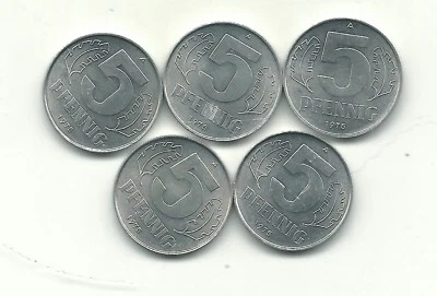 HIGH GRADE AU/UNC 1975 A GERMANY 5 PFENNIG COIN-NOV336 - Image 1 of 2