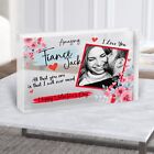 Amazing Fianc� Red Floral Photo Valentine's Day Gift Custom Clear Acrylic Block