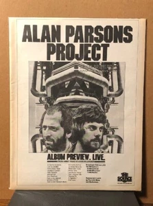 1984 ALAN PARSONS PROJECT Live Album Preview Broadcast Promo Print Ad (MH213) - Bild 1 von 1