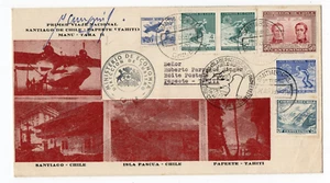 CHILE Isla de Pascua Isla de Pascua Tahití MANU TARA II firmado PARRAGA 1965 L3 - Imagen 1 de 2