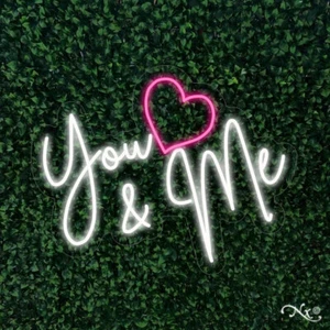 NEW "YOU & ME" 28x22 LED FLEX WALL SIGN COLOR OPTIONS & REMOTE LF013 - Picture 1 of 4