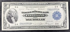 1918 $1 Cleveland Ohio National Currency Note FR719 Nice Condition  - Picture 1 of 2