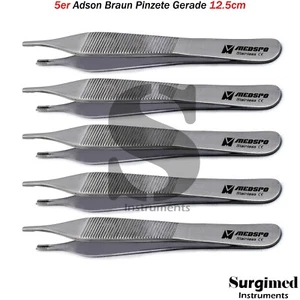 5er Chirurgisch Anatomisch Präparierklemme Adson Braun Gewebe Pinzette 12.5cm - Bild 1 von 4