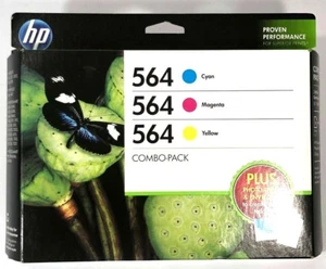 HP 564 Ink Combo Pack Cyan Magenta Yellos W/ Photo Paper & Envelopes EXP AUG 15 - Picture 1 of 4