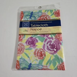 Home Collection Tablecloth Oval Floral 52" X 70" New Peval with Flannel Backing - Picture 1 of 14