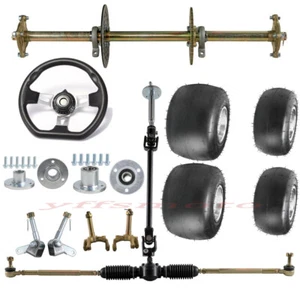 11x7.10-5 10x4.50-5 Tire Rear Axle Kit Wheel Hub Tie Rod for Go Cart Golf E-bike - Picture 1 of 43