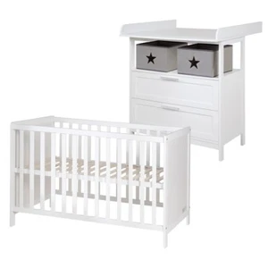 Roba Zimmerset Wickelkommode Hamburg & Beistellbett 60x120cm Lattenrost - Bild 1 von 12