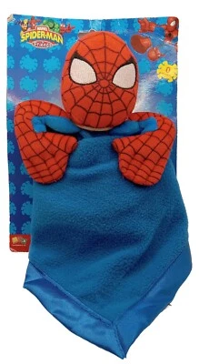 Cobertor de bebê vintage SPIDERMAN segurança de pelúcia AMOR 2006 Marvel & Friends NOVO - Imagem 1 de 2