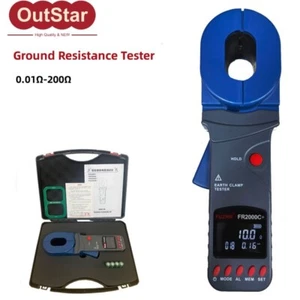 0.01-200Ω Clamp Ground Resistance Tester Earth Clamp Tester+Plastic Box FR2000A - Picture 1 of 8