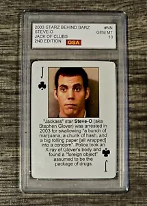 Steve-O Jackass 2003 Starz Behind Barz Playing Card Graded GSA GEM Mint 10 - Bild 1 von 1