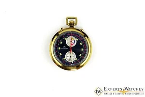 Vintage 1970s Bucherer Chronograph Panda Pocket Watch Regatta Doctor Soccer CPO - Picture 1 of 9
