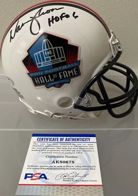 Warren Moon Houston Oilers Autographed Riddell HOF Mini Helmet PSA/DNA Certed - Image 1 of 4