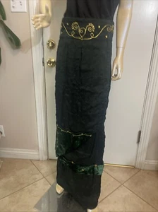 Nataya Embroidered Maxi Green Skirt Velvet / Jacquard Size Small/medium - Picture 1 of 20